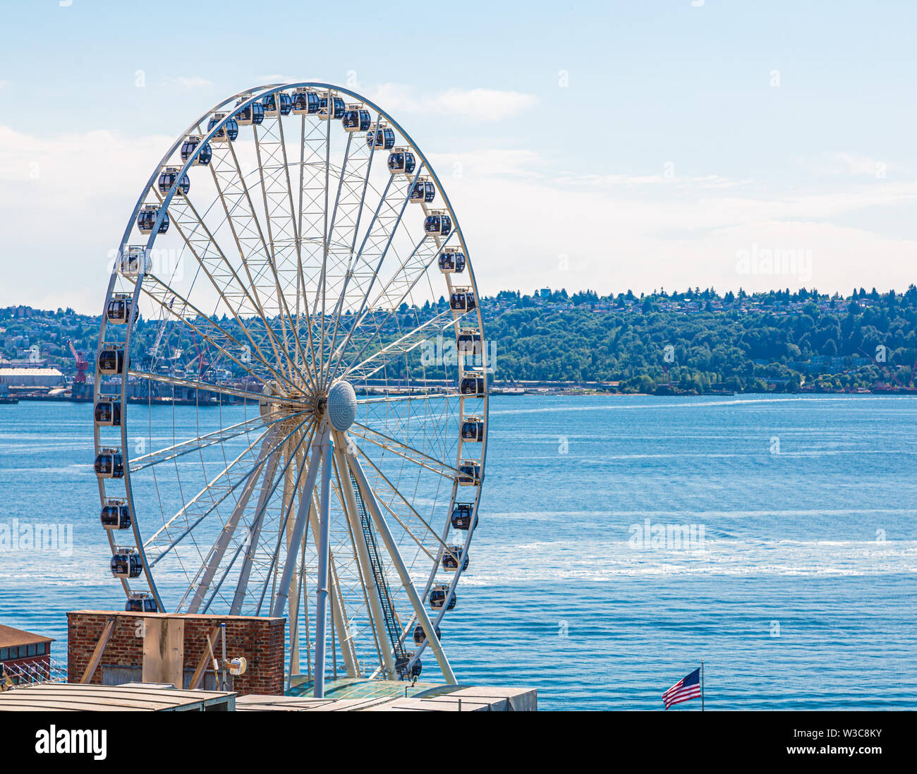 Riesenrad am Puget Sound Stockfoto