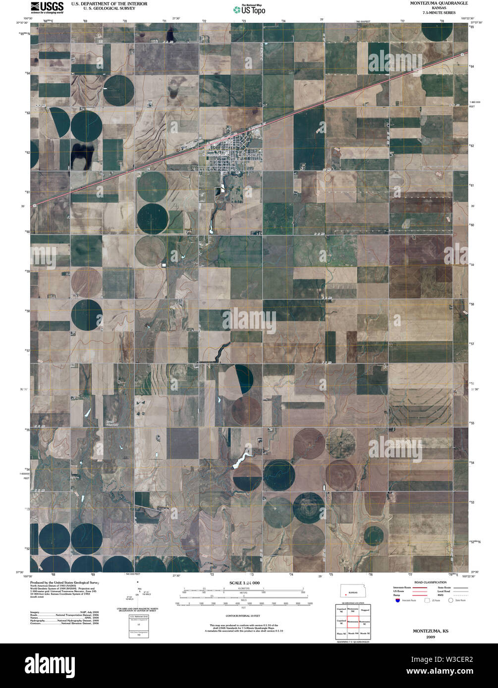USGS TOPO Karte Kansas KS Montezuma 20091109 TM Wiederherstellung Stockfoto