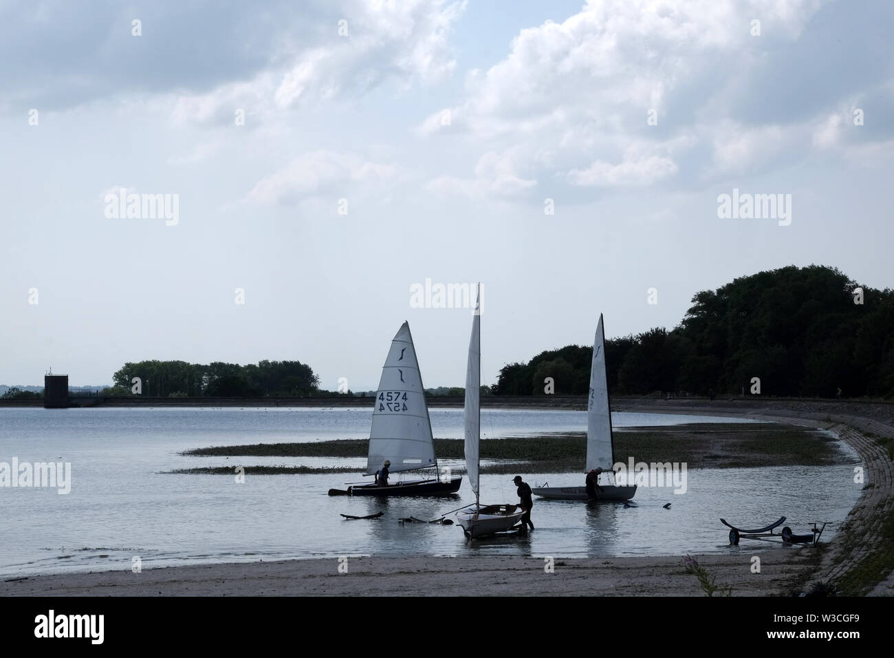 Juli 2019 - Segeln auf Cheddar Stausee, der Ed. Stockfoto