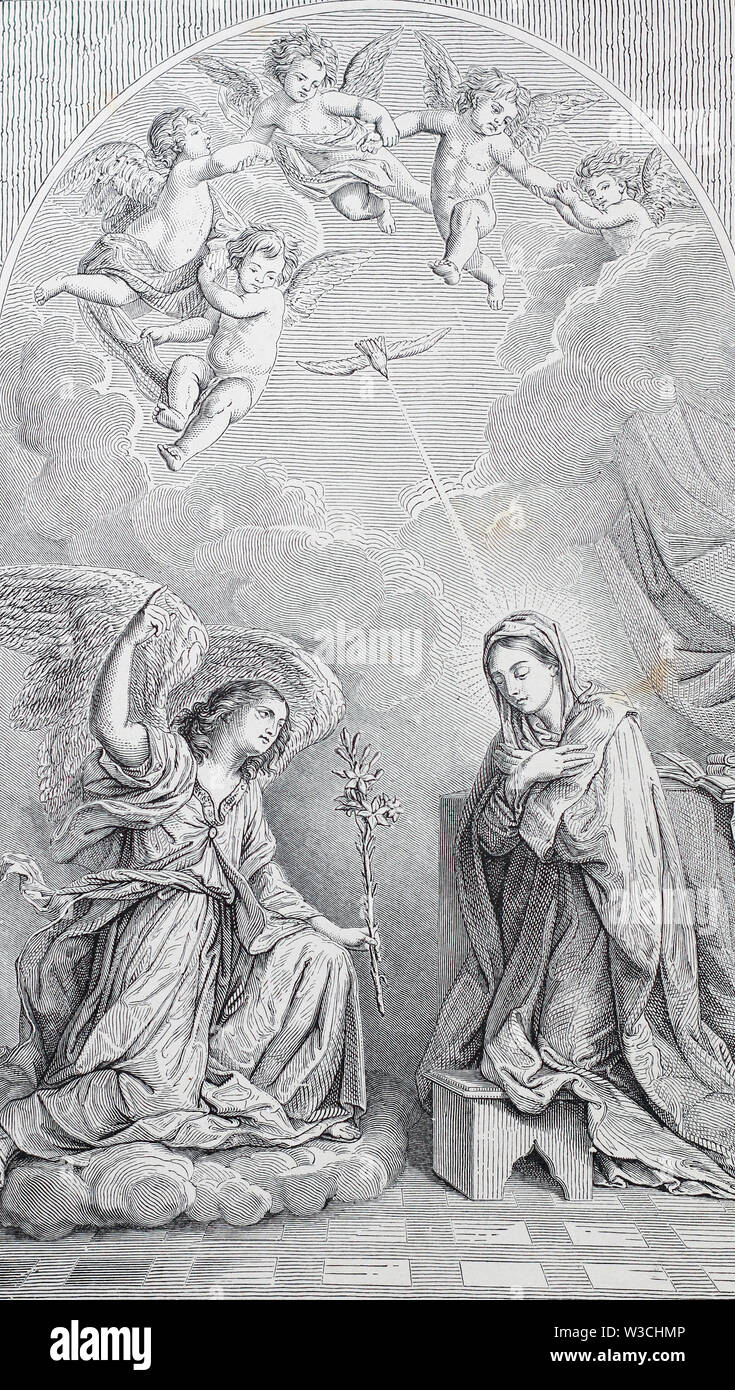 Die Verkündigung (1610) von Guido Reni (1575-1642). Stockfoto