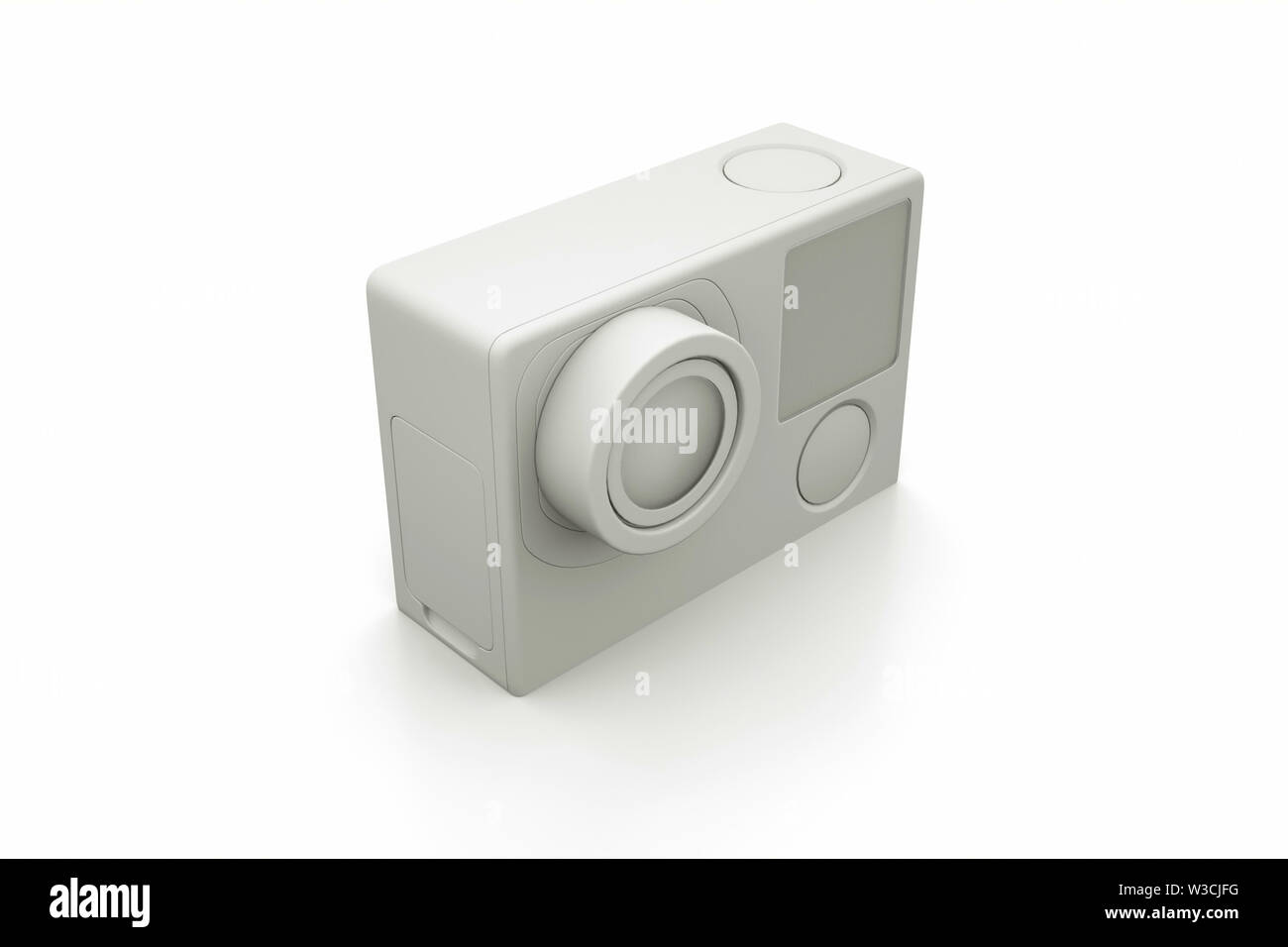 Weiß Action Kamera 3D-Render. 3D-Darstellung. Stockfoto