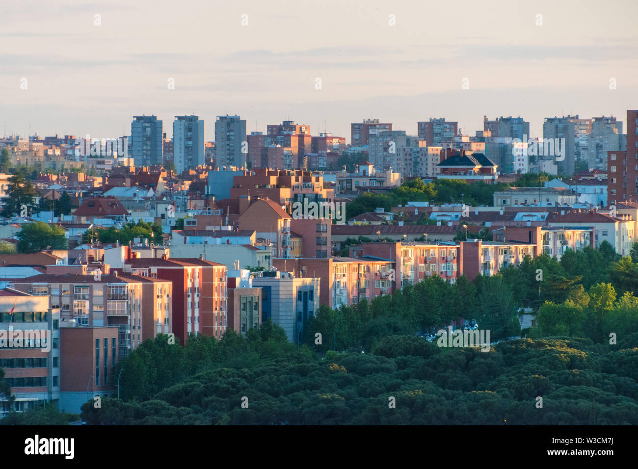 Die wohngebiete Skyline von Madrid, Spanien Stockfoto