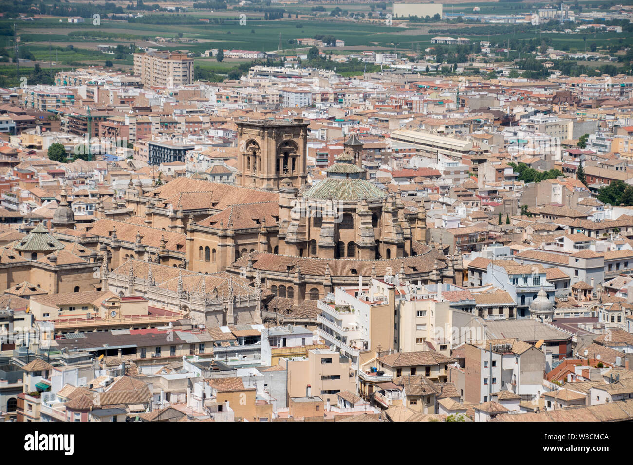 Eine Luftaufnahme der Kathedrale von Granada Spanien Stockfoto