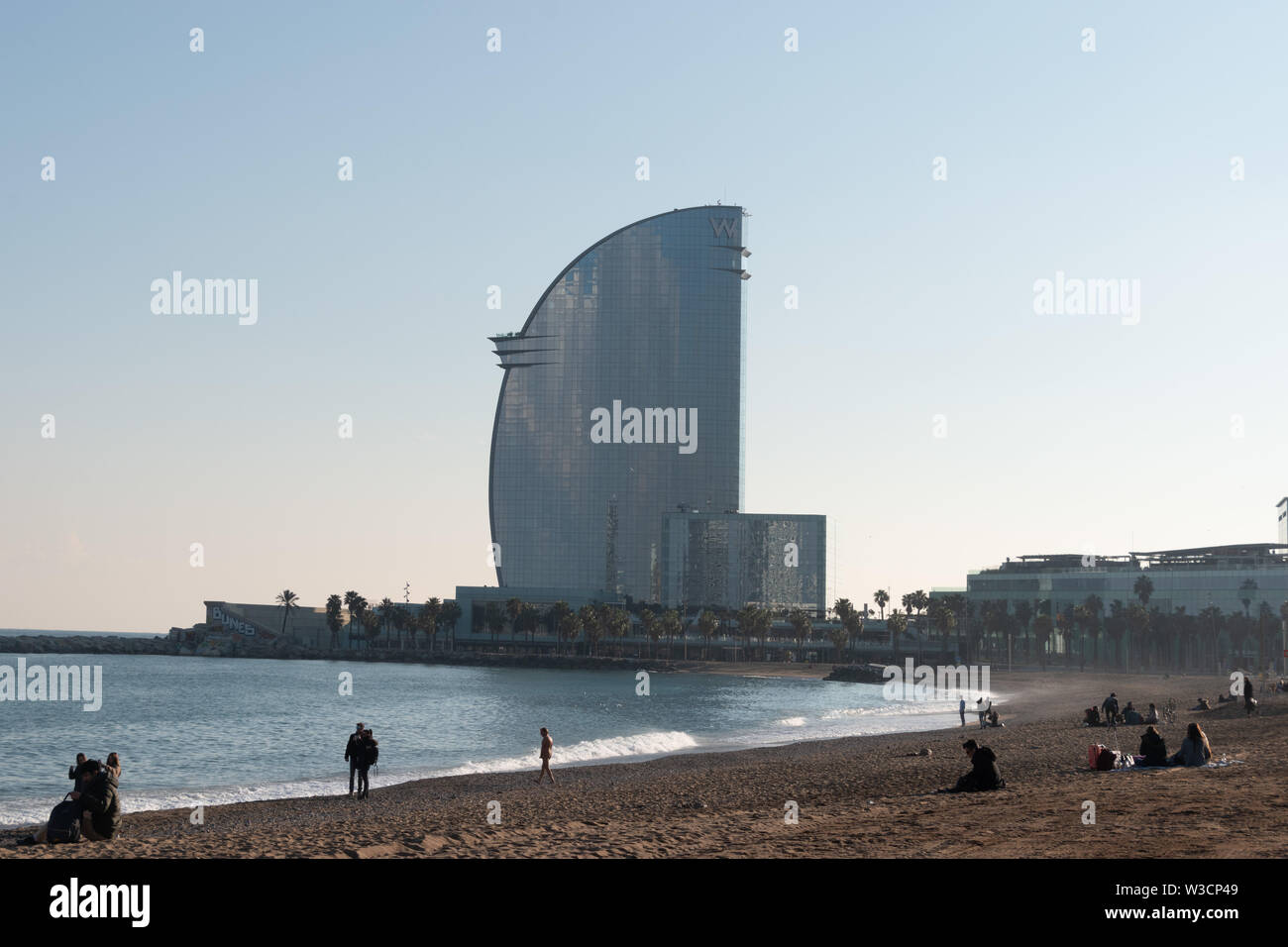 Der Strand in Barcelona, Spanien Stockfoto