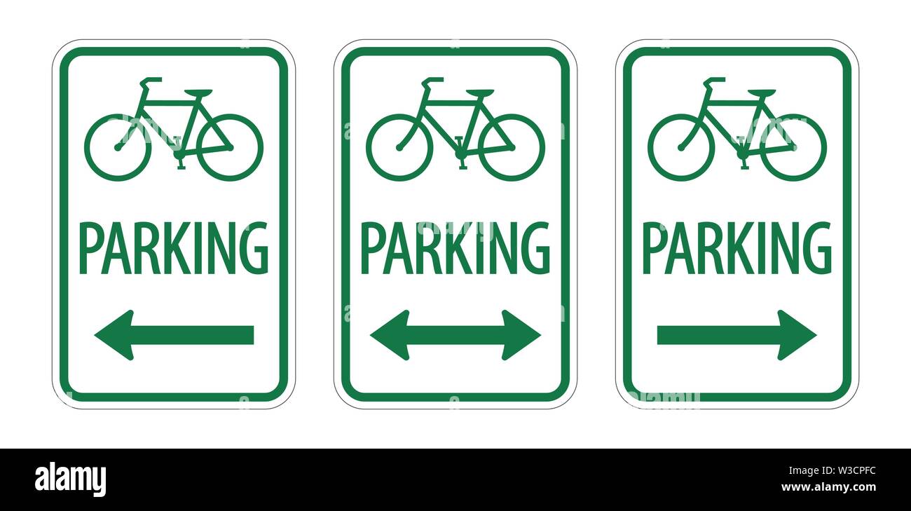 Einfache grüne Fahrrad Parkplatz Zone Zeichen Symbol Vektor Illustration Stock Vektor