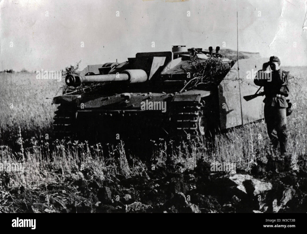 Deutsche Sturmgeschütz Stug eines SS-Panzer Division an der russischen Front 1943 Stockfoto