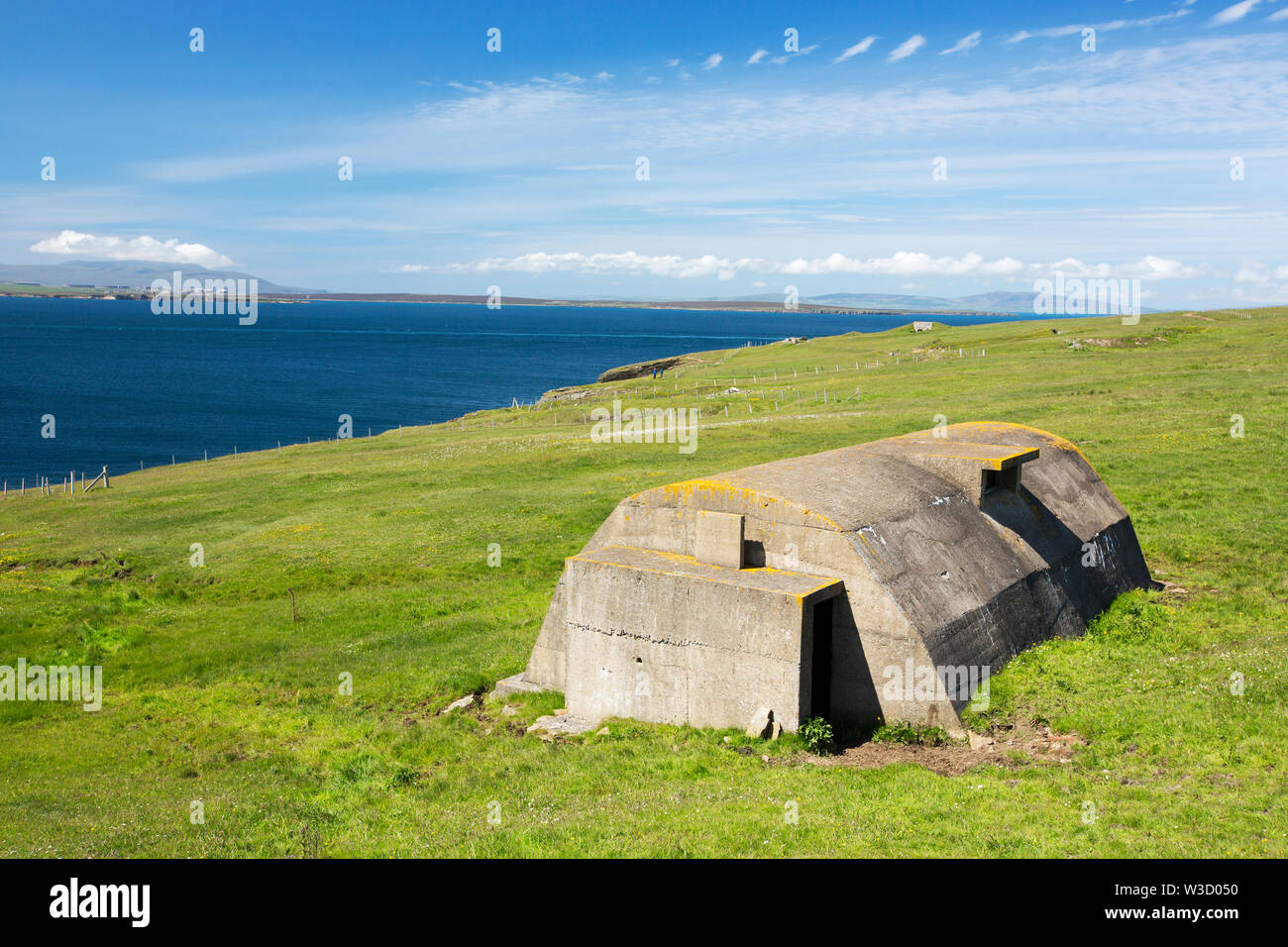 Zweiten Weltkrieg bauten auf hoxa Head, South Ronaldsay, Orkney Inseln, Schottland, Großbritannien. Stockfoto