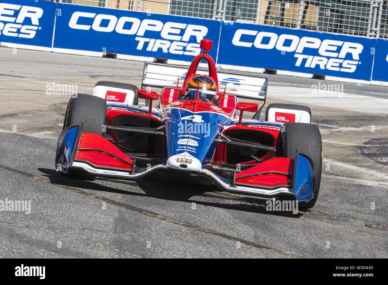 Toronto, Ontario, Kanada. 14. Juli, 2019. VERIZON Indycar Series Treiber MATHEUS LEIST (4) Rennen in der Verizon Indycar Series Honda Indy Toronto Rennen in Toronto statt, Canad Credit: Engel Marchini/ZUMA Draht/Alamy leben Nachrichten Stockfoto