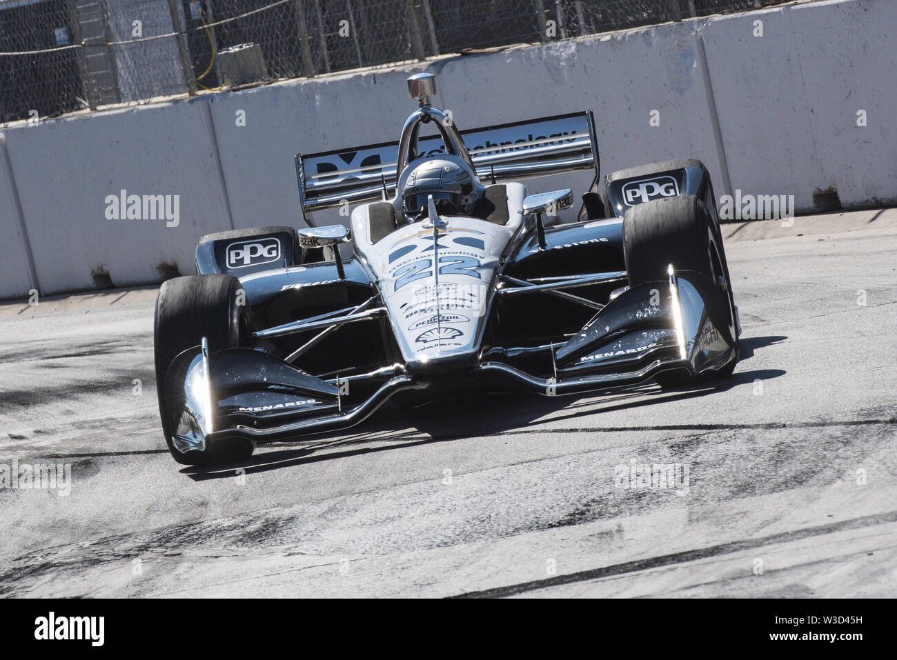 Toronto, Ontario, Kanada. 14. Juli, 2019. VERIZON Indycar Series Treiber SIMON PAGENAUD (22) Rennen in der Verizon Indycar Series Honda Indy Toronto Rennen in Toronto, Kanada Kredit statt: Engel Marchini/ZUMA Draht/Alamy leben Nachrichten Stockfoto