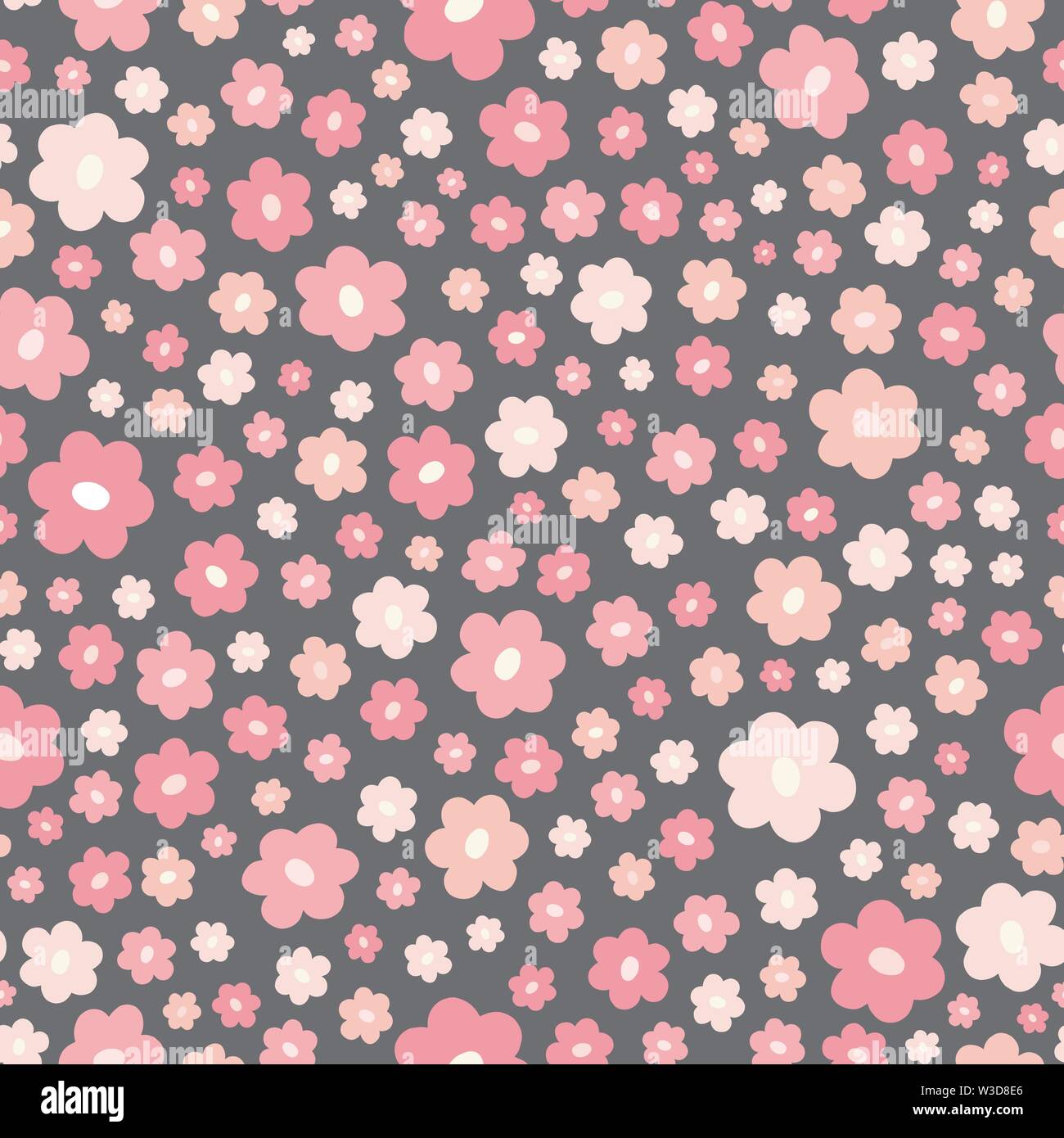 Nahtlose streublümchen Muster wiederholen von Stilisierten rosa Blüten. Einen schönen floralen Vektor warf Design Hintergrund. Stock Vektor