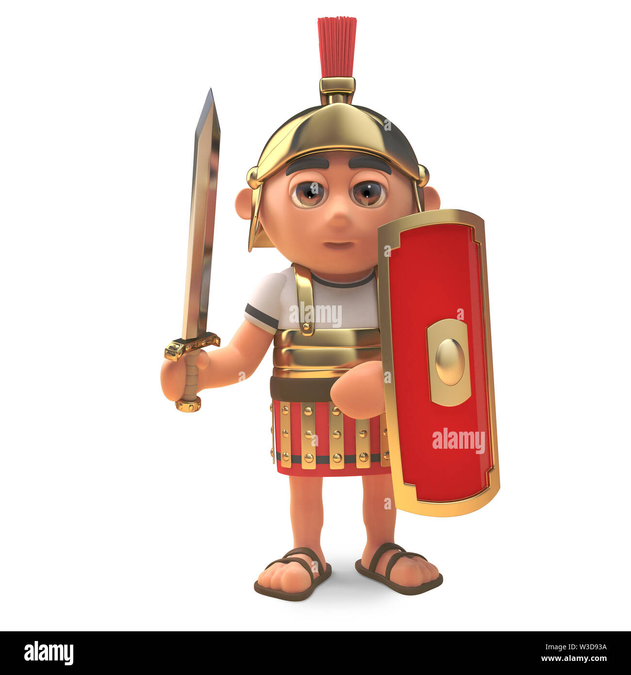 Ernsthafte 3d-römischen Legionär zenturio Soldat mit Schwert in der Hand, 3d-Grafik rendern Stockfoto