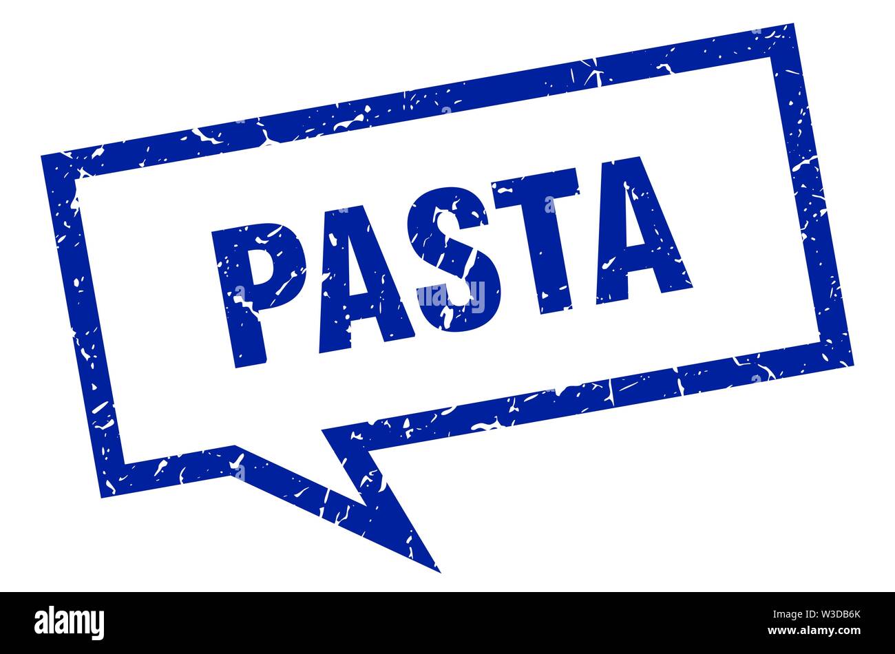 Pasta unterzeichnen. Pasta Pasta square Sprechblase. Stock Vektor