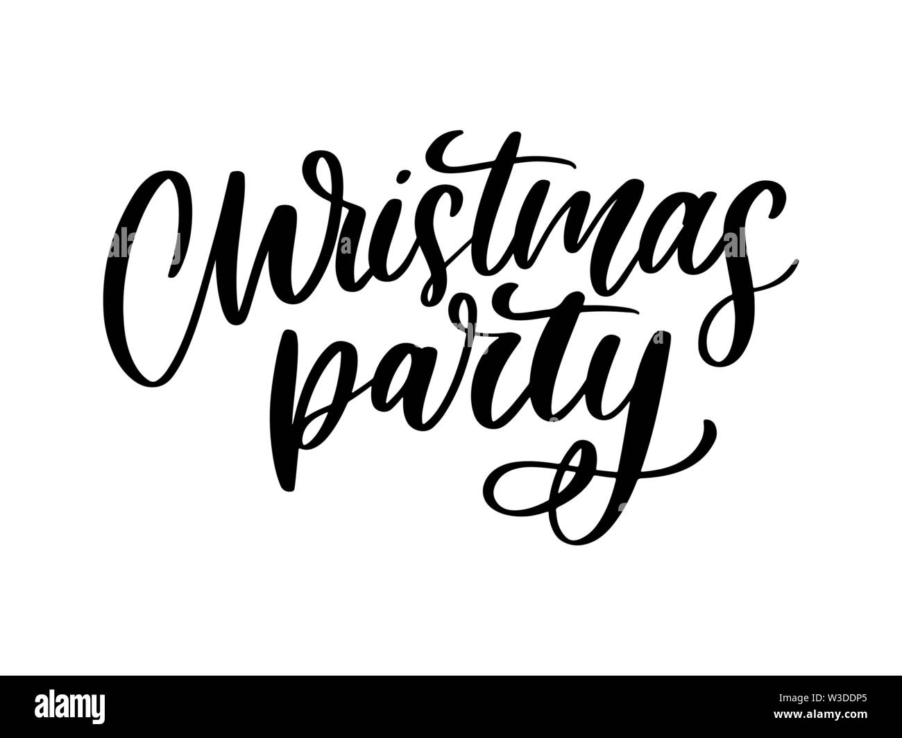 Christmas Party Poster Vorlage. Handschriftliche Beschriftung Stock Vektor
