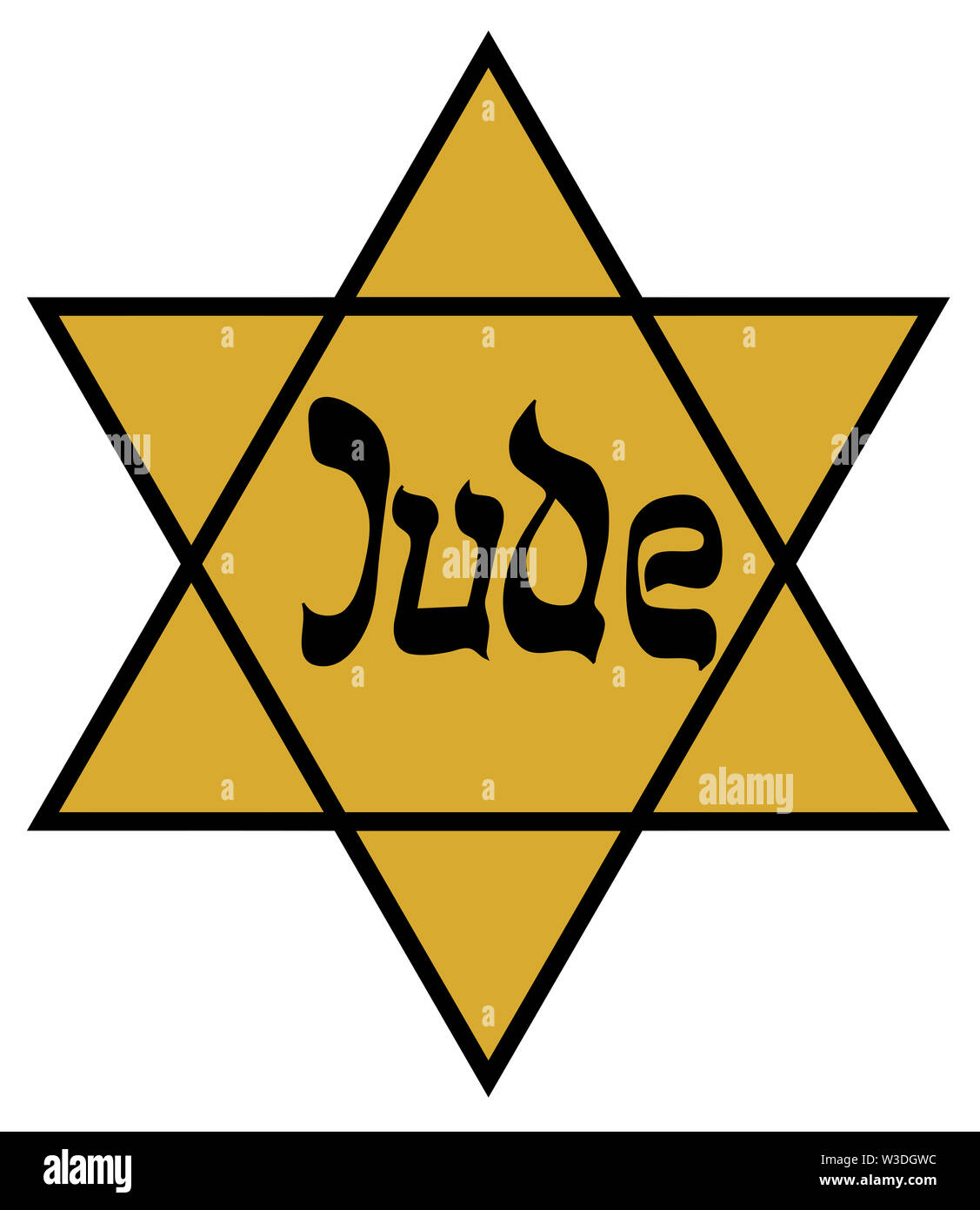Traditionelle Stern Davids Judentum jüdische Religion gelb Abbildung Holocaust Stockfoto