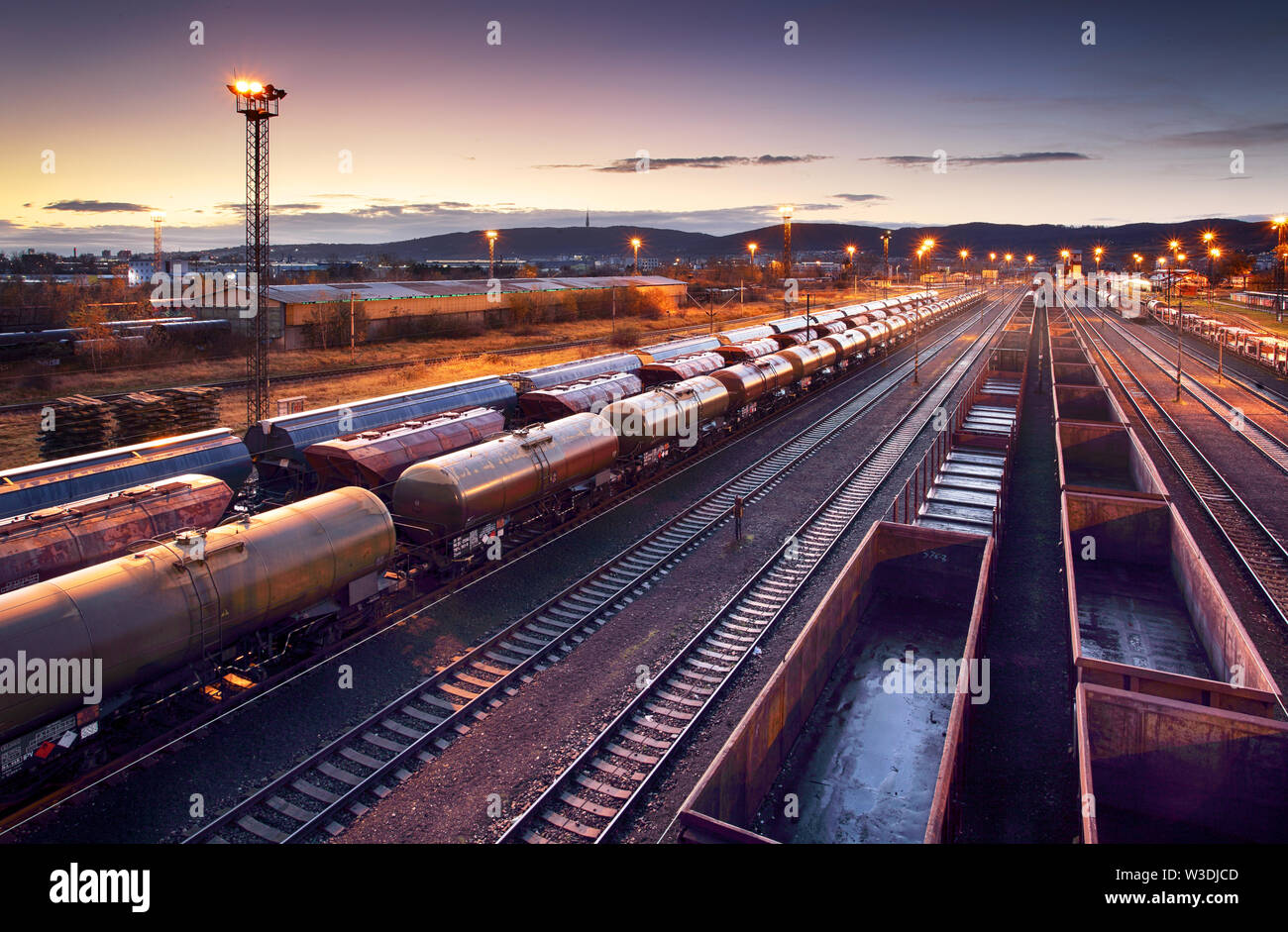 Bahnhof Güterzüge, Cargo Transport Stockfoto