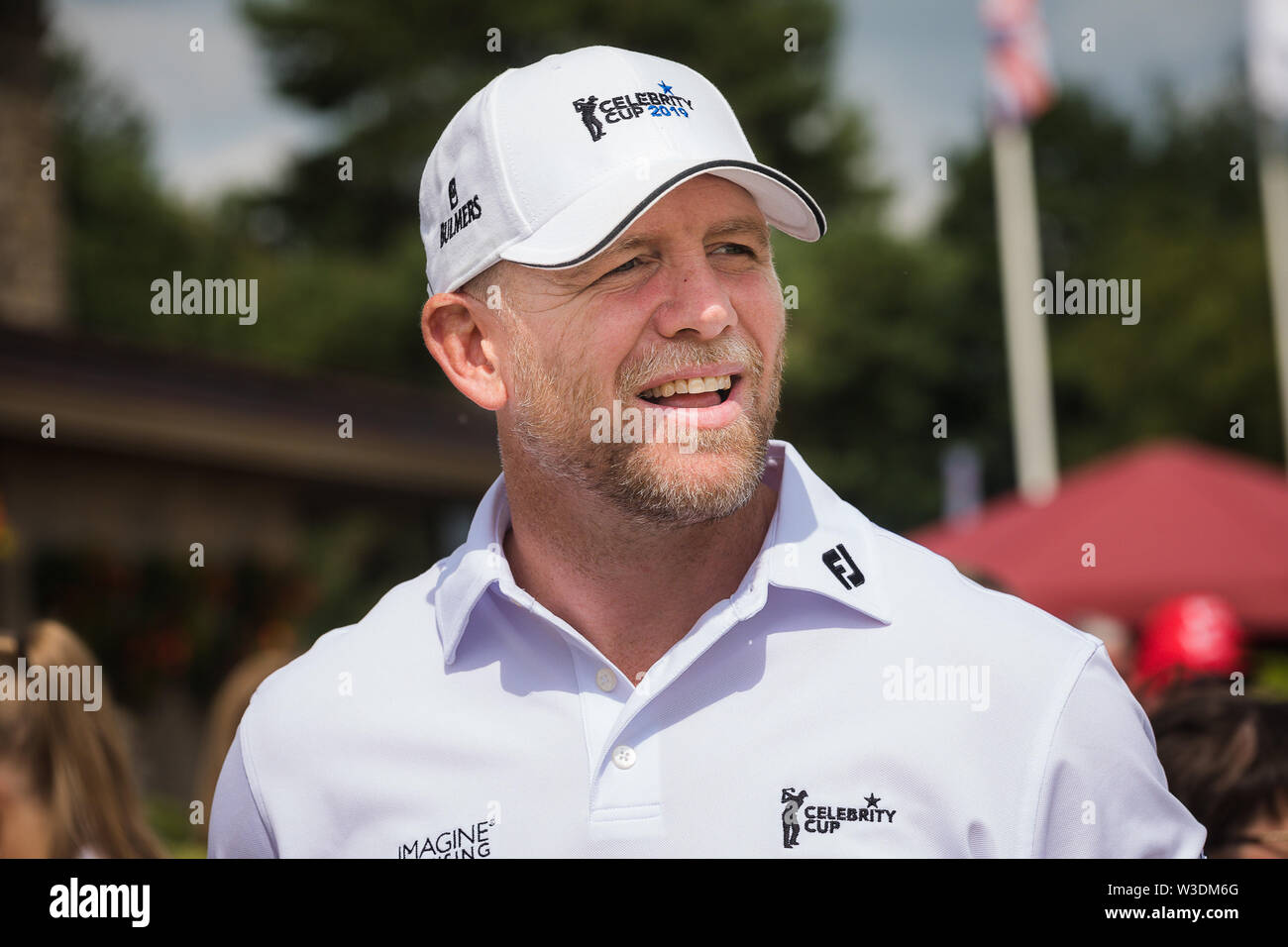 Ehemalige England Rugby Union player Mike Tindall an der Berühmtheit Cup Golf Charity Turnier im Celtic Manor Resort in Wales. Stockfoto