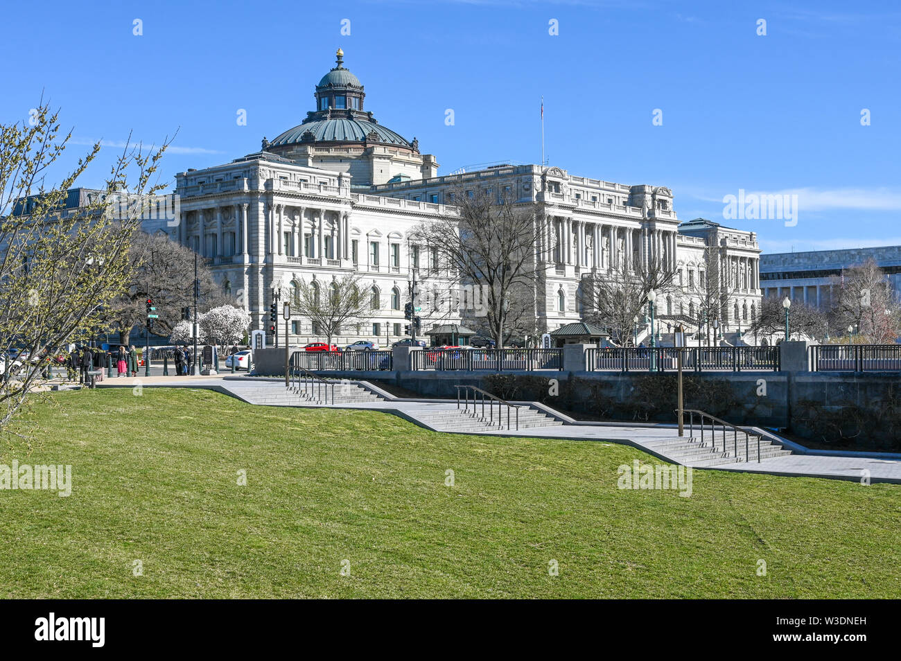 Bibliothek des Kongresses auf dem Capitol Hill. Die Bibliothek beherbergt 167 Millionen Einzelteile einschließlich mehr als 30 Millionen Bücher. Stockfoto