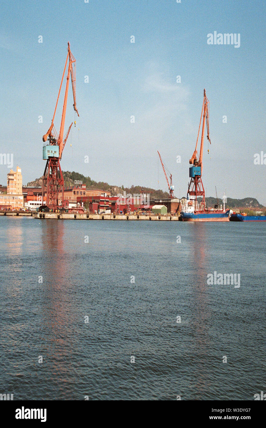 Hafen von Göteborg Schweden der geschäftigste Hafen in den Nordischen Ländern. Stockfoto