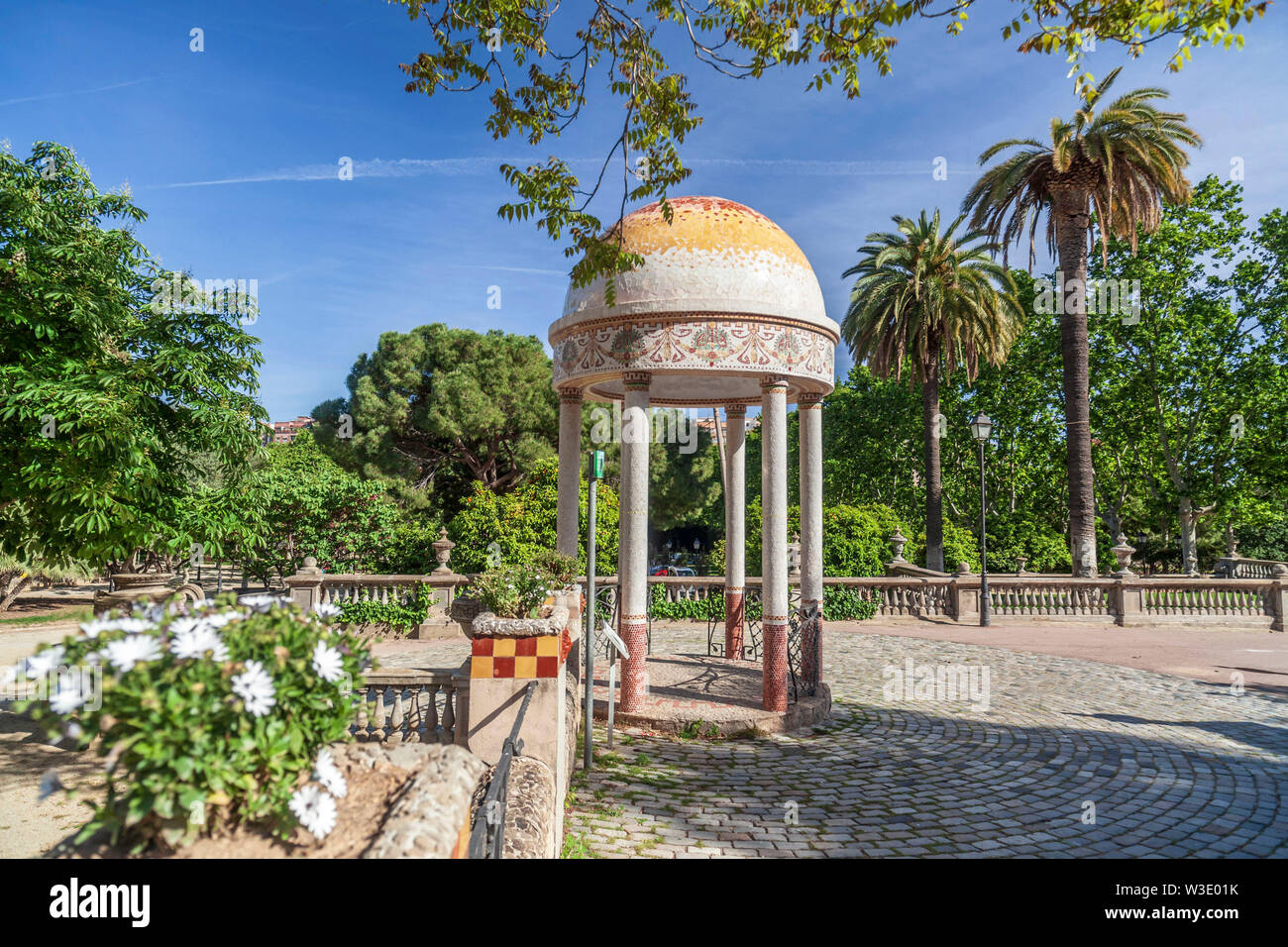 Public Garden Park, Parc können Buxeres in Hospitalet de Llobregat, Katalonien, Spanien. Stockfoto