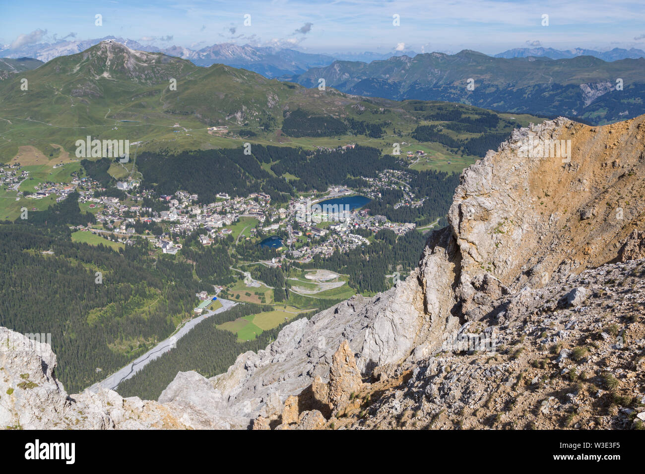 Arosa und alpine Landschaft von oben von schiesshorn Gipfel gesehen Stockfoto