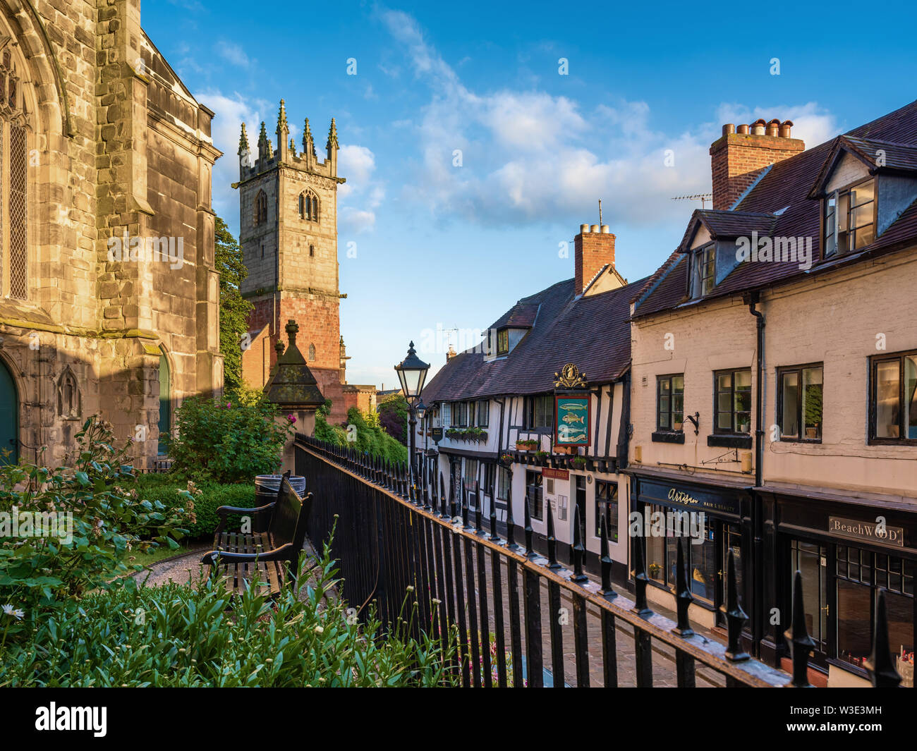 Fish Street, Shrewsbury, Shropshire, Großbritannien Stockfoto