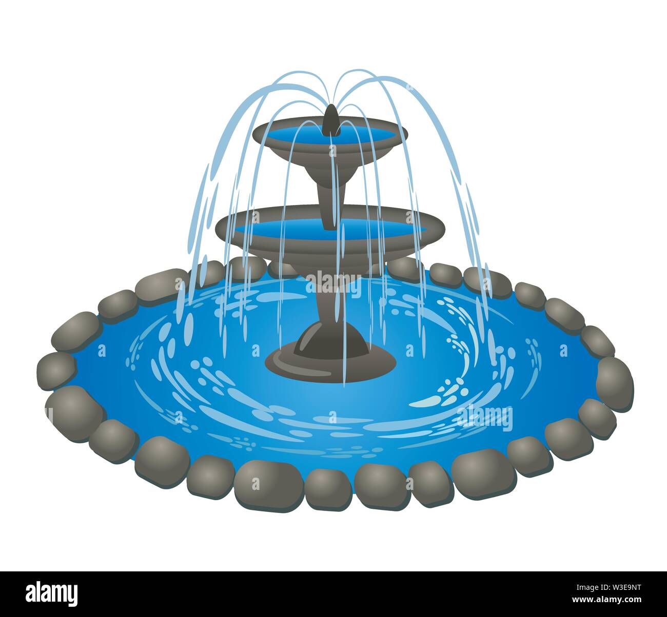 Darstellung der steinerne Brunnen im Park Stock Vektor