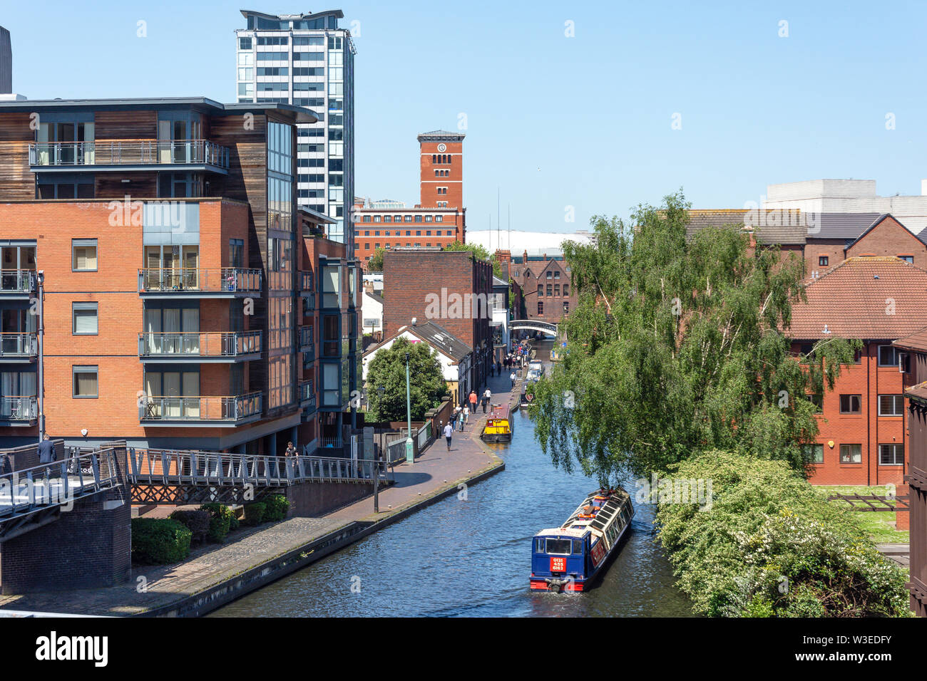 Die Worcester und Birmingham Canal, Gas Street Basin, Birmingham, West Midlands, England, Großbritannien Stockfoto