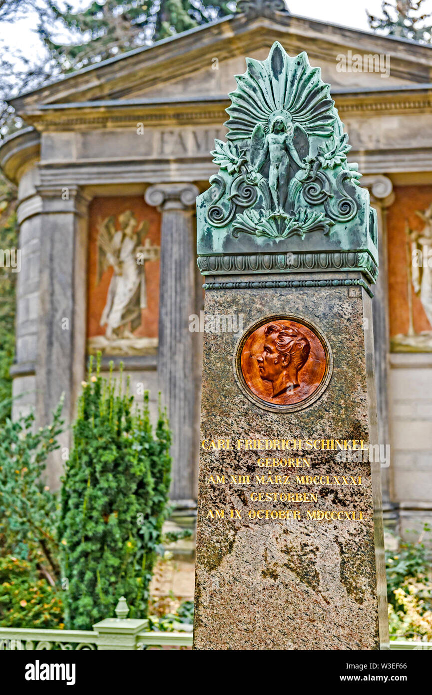 Carl Friedrich Schinkel, Grab auf dem Dorotheenstädtischen Friedhof in Berlin. Stockfoto