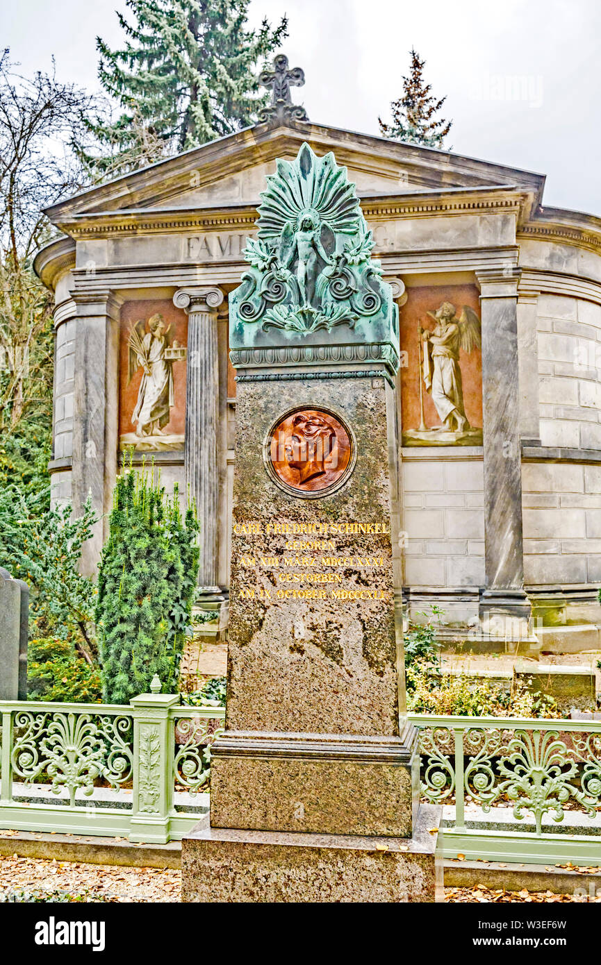 Carl Friedrich Schinkel, Grab auf dem Dorotheenstädtischen Friedhof in Berlin. Stockfoto