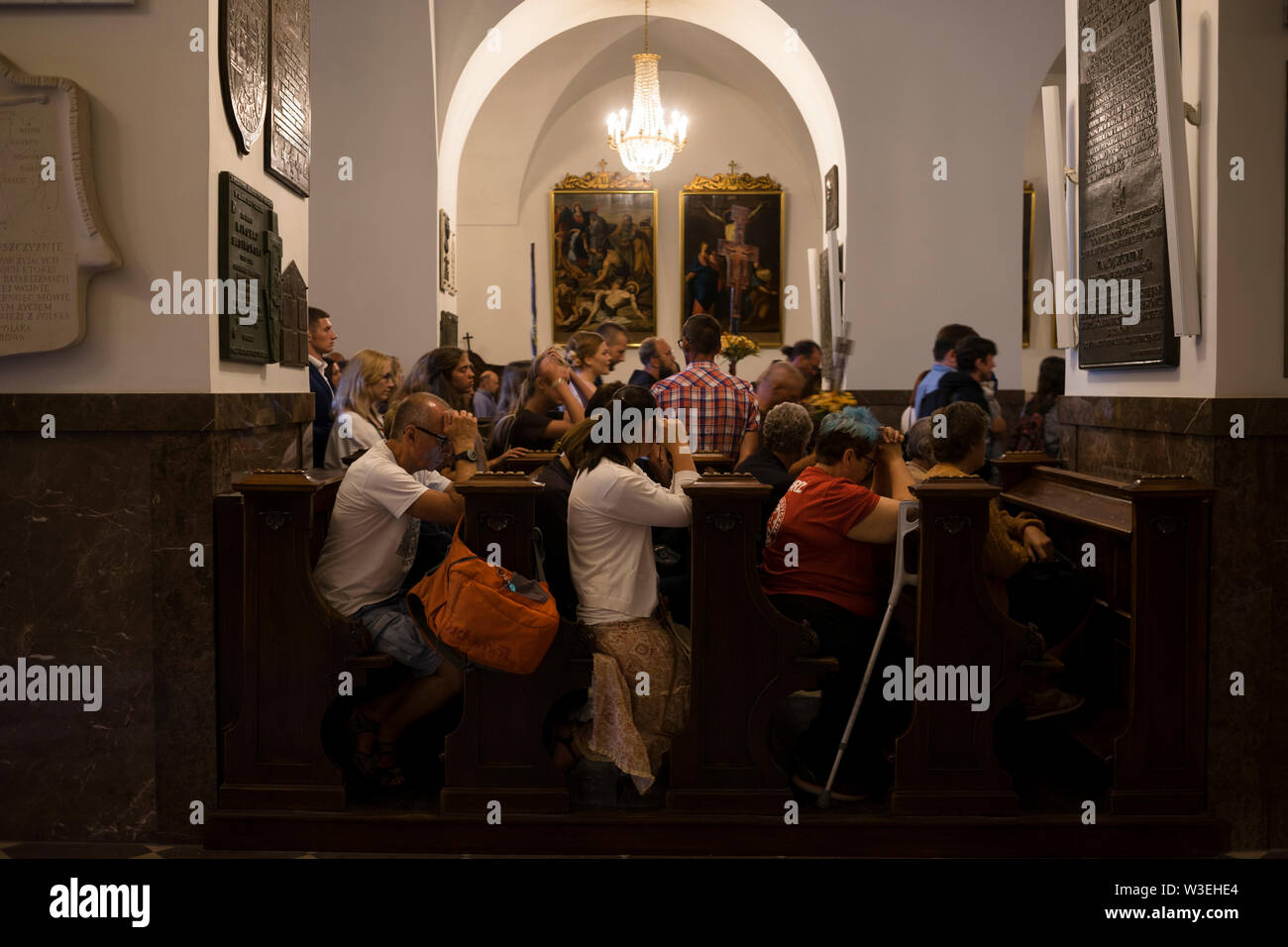 Im Inneren der Kapelle, wo die Ikone der Schwarzen Madonna von Tschenstochau, Polen 2018. Stockfoto