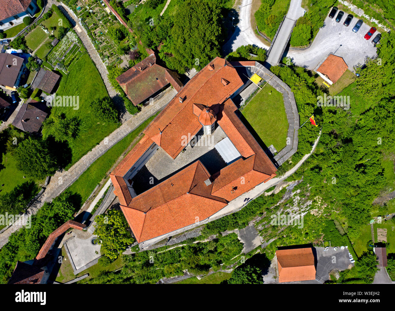 Grundriss, Laupen Schloss Laupen, Kanton Bern, Schweiz, Stockfoto