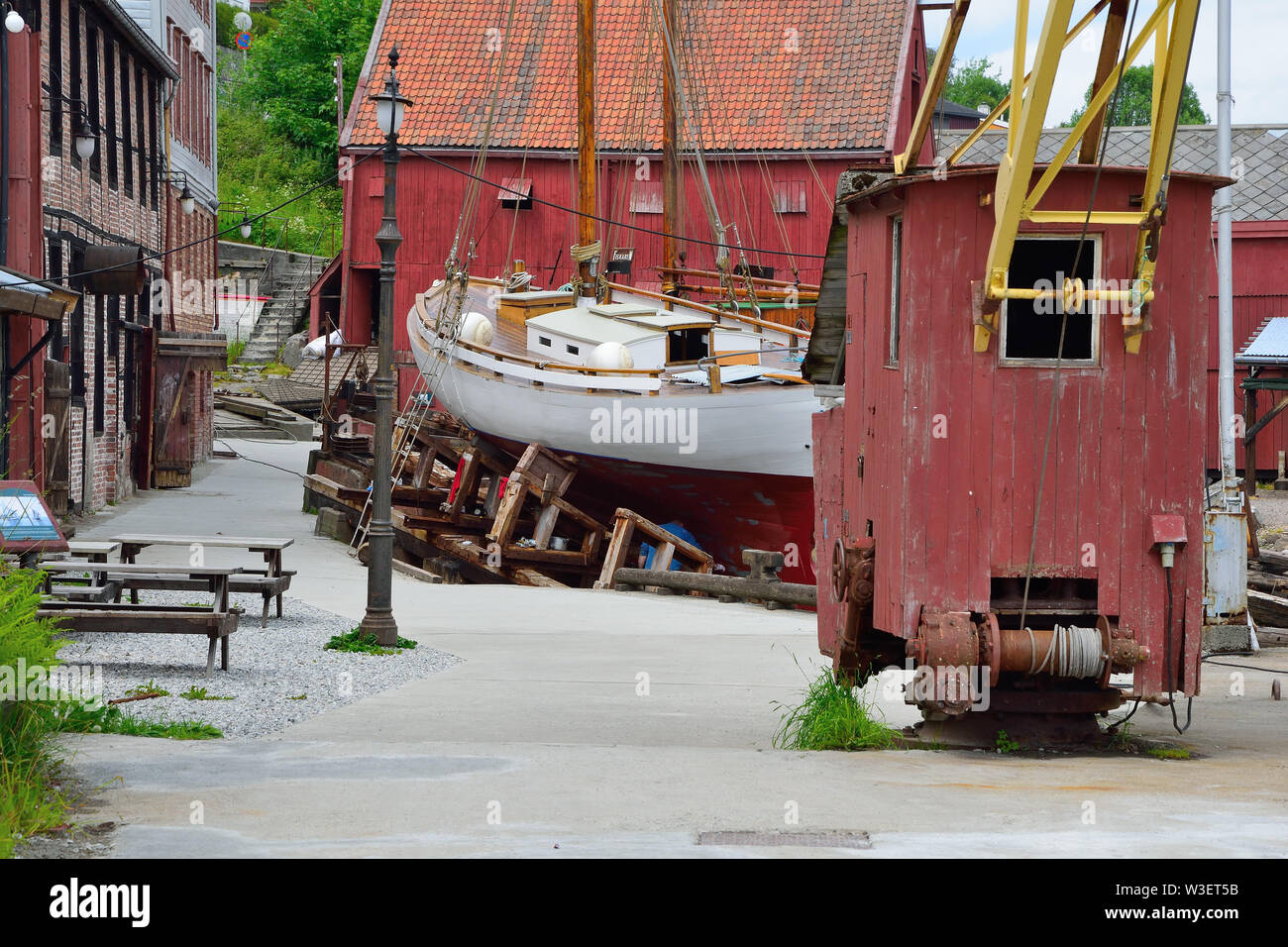 Bootsbau Segelschiffe, Bootsbau, Mellemvaerftet, Museum, Norwegen Stockfoto
