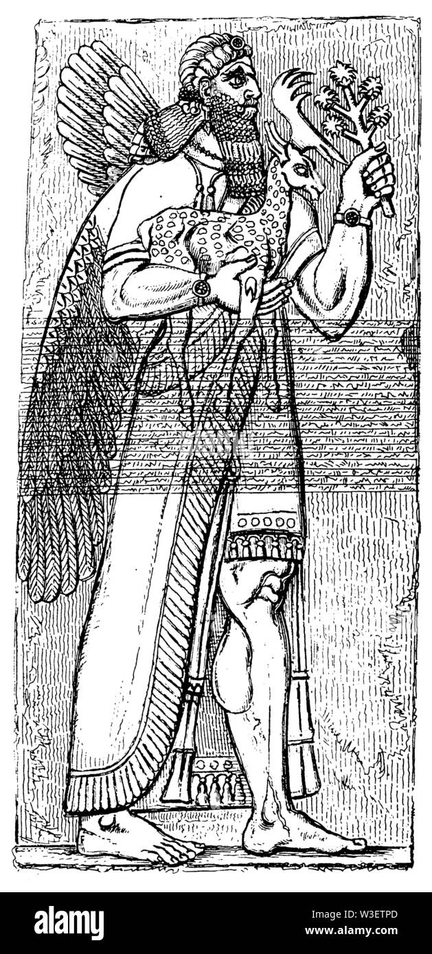 Gottheiten aus Nimrud,, (kulturelle Geschichte Buch, 1875) Stockfoto