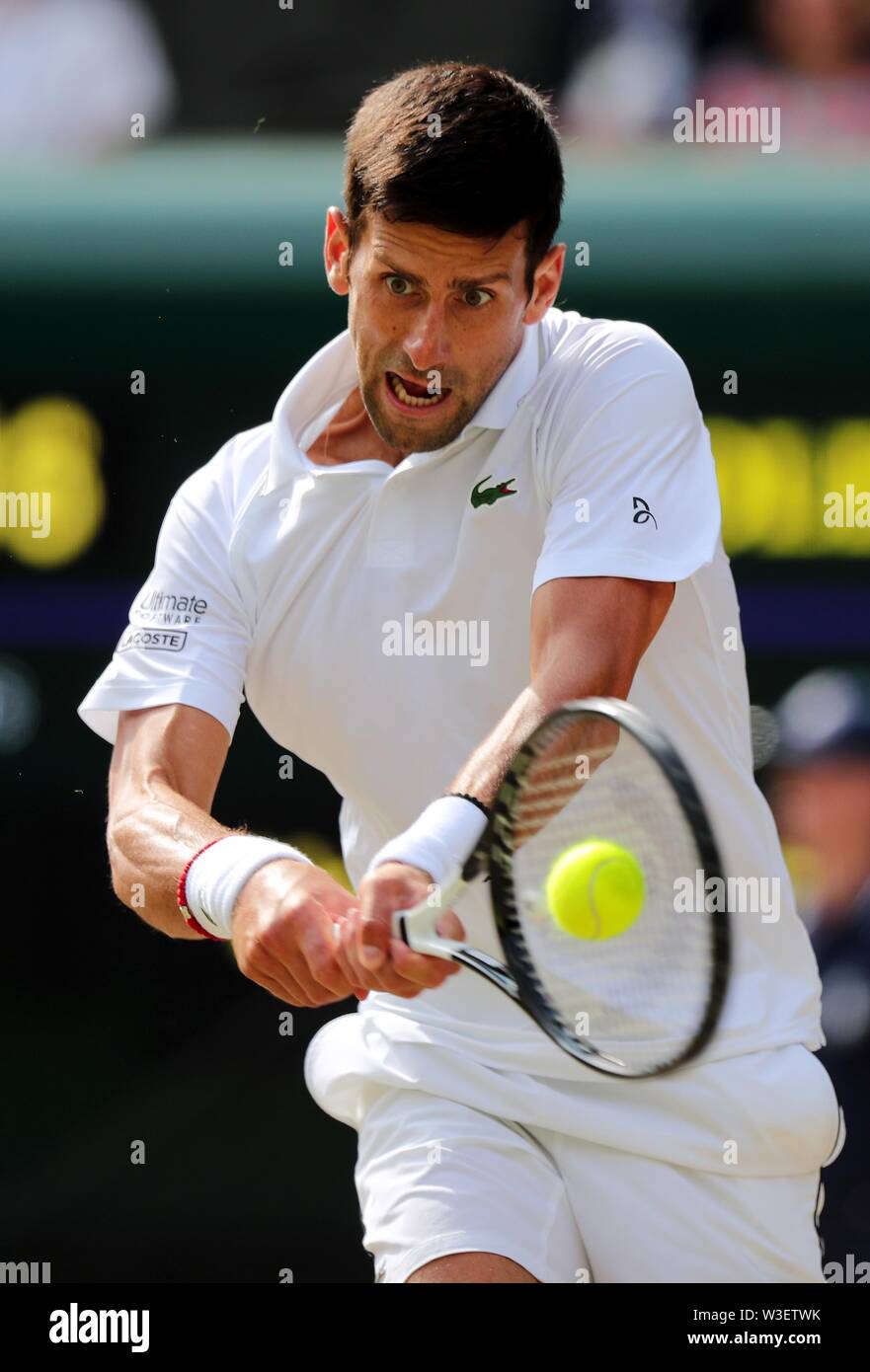 NOVAK DJOKOVIC, der Endrunde DER HERREN SINGLES, 2019 Stockfoto