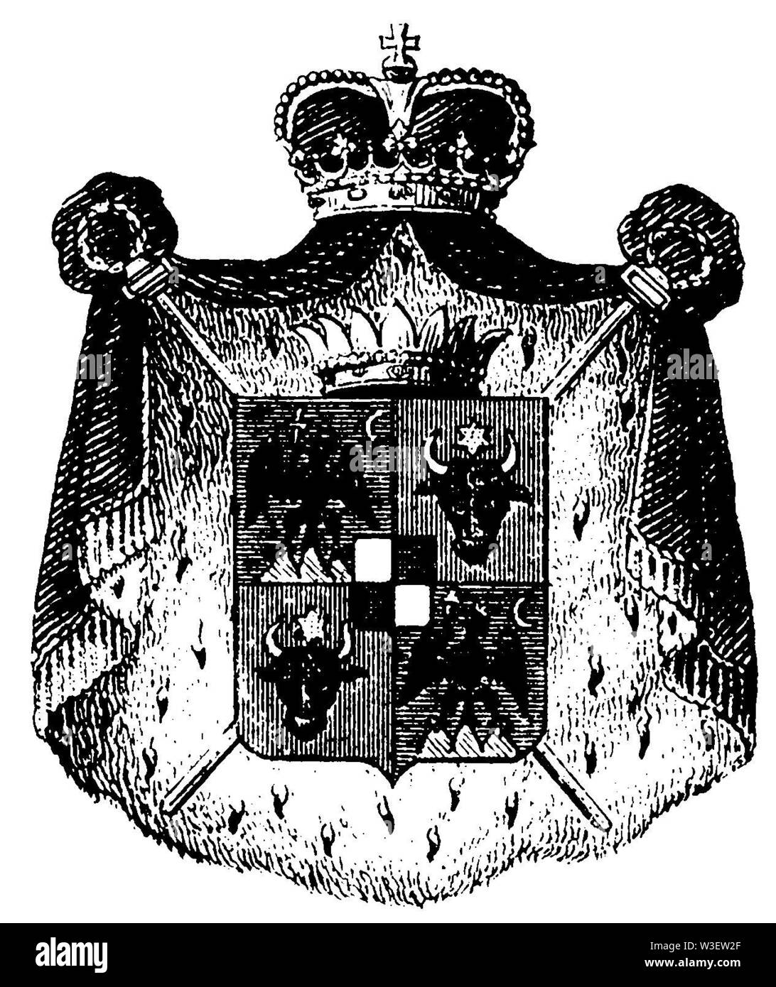 Wappen: Rumänien,, (kulturelle Geschichte Buch, 1875) Stockfoto