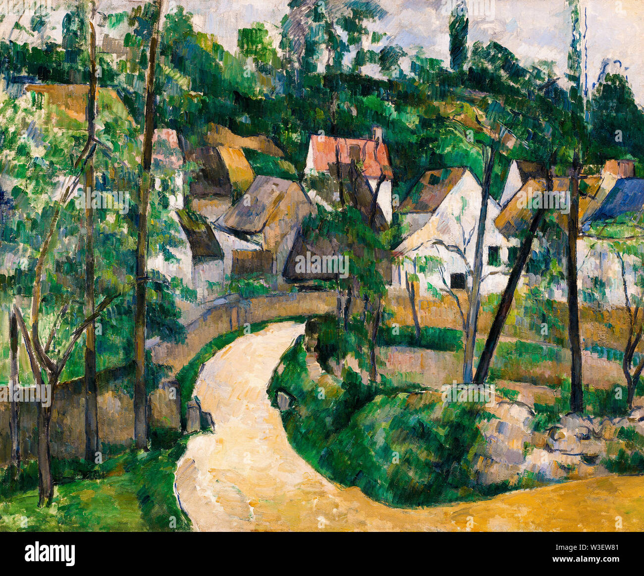 Paul Cézanne, La Route Tournante, biegen Sie in die Straße, Landschaftsmalerei, 1881 Stockfoto
