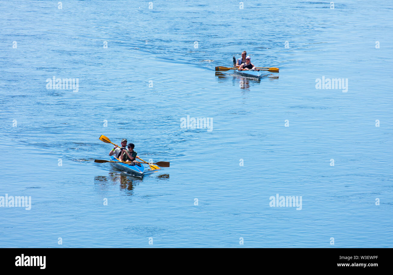 Kajak, Nationalpark Böhmische Schweiz, Elba River, Tschechische Republik, Europa Stockfoto