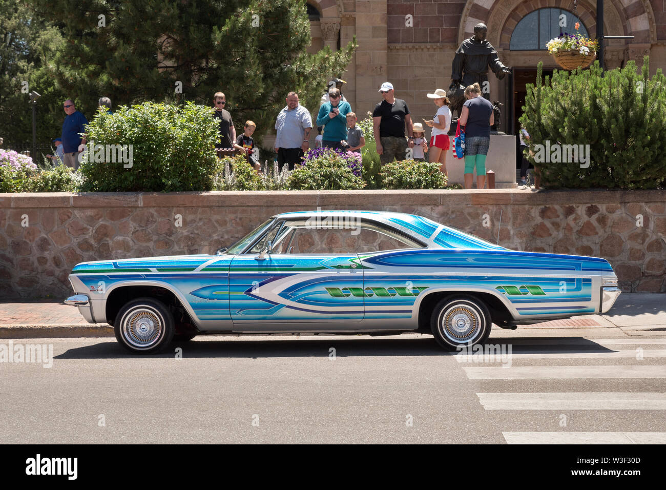 1965 Chevrolet Impala Low Rider Custom Car in Santa Fe, New Mexico. Stockfoto