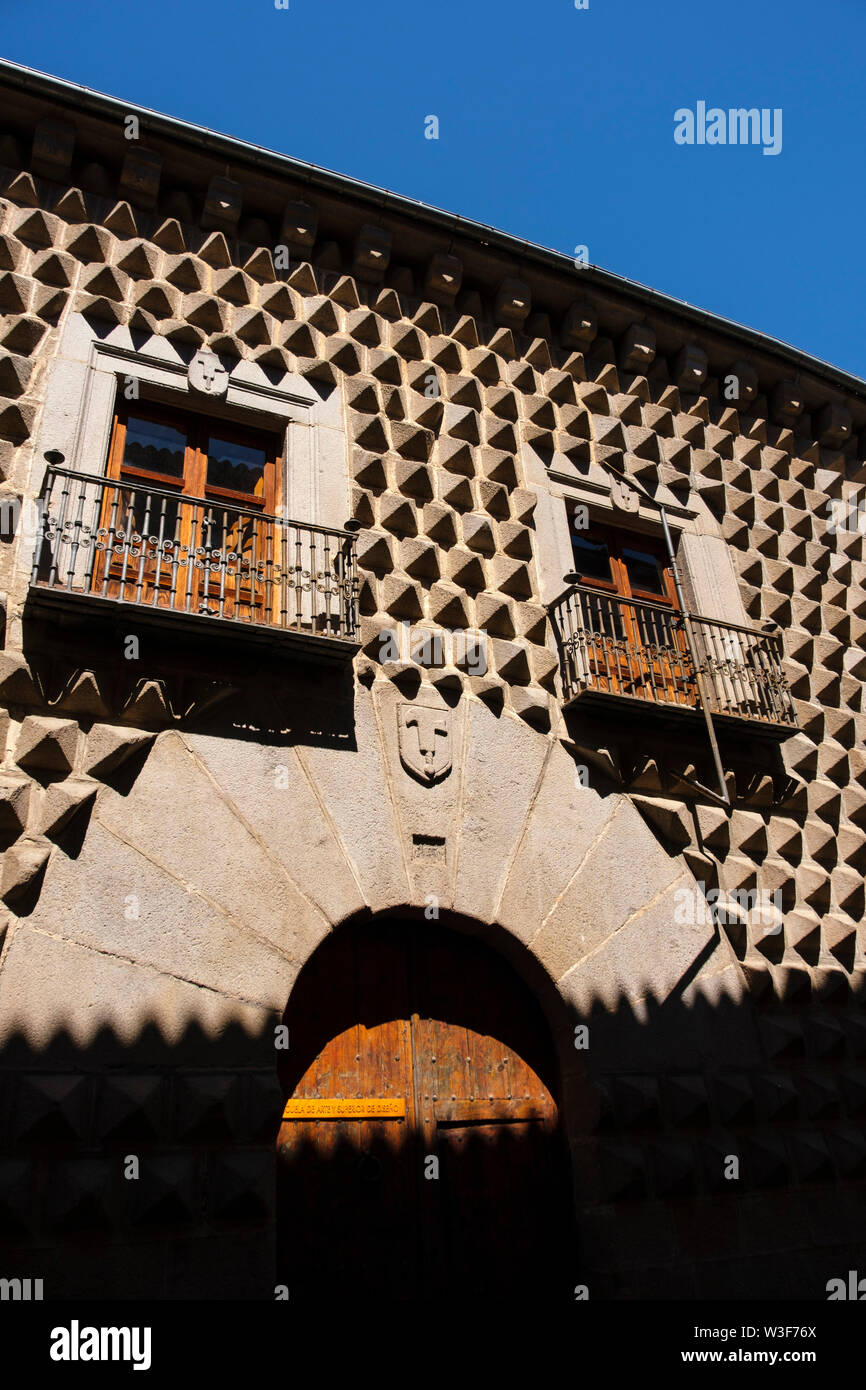 Escuela de Arte Casa de Los Picos, Segovia City. Castilla León, Spanien Europa Stockfoto