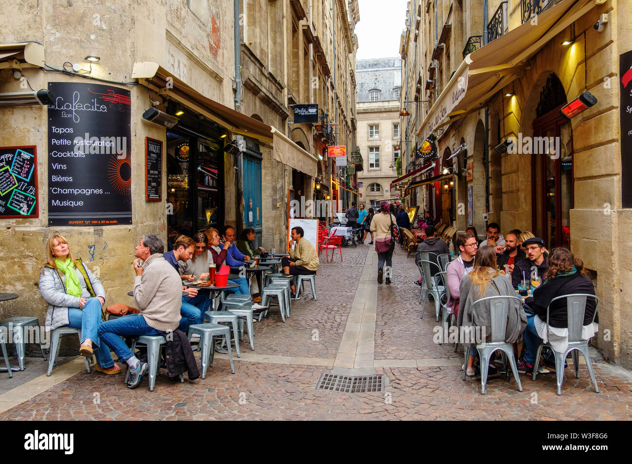 Typisches Restaurant in der Altstadt. Bordeaux, Gironde. Region Aquitanien. Frankreich Europa Stockfoto