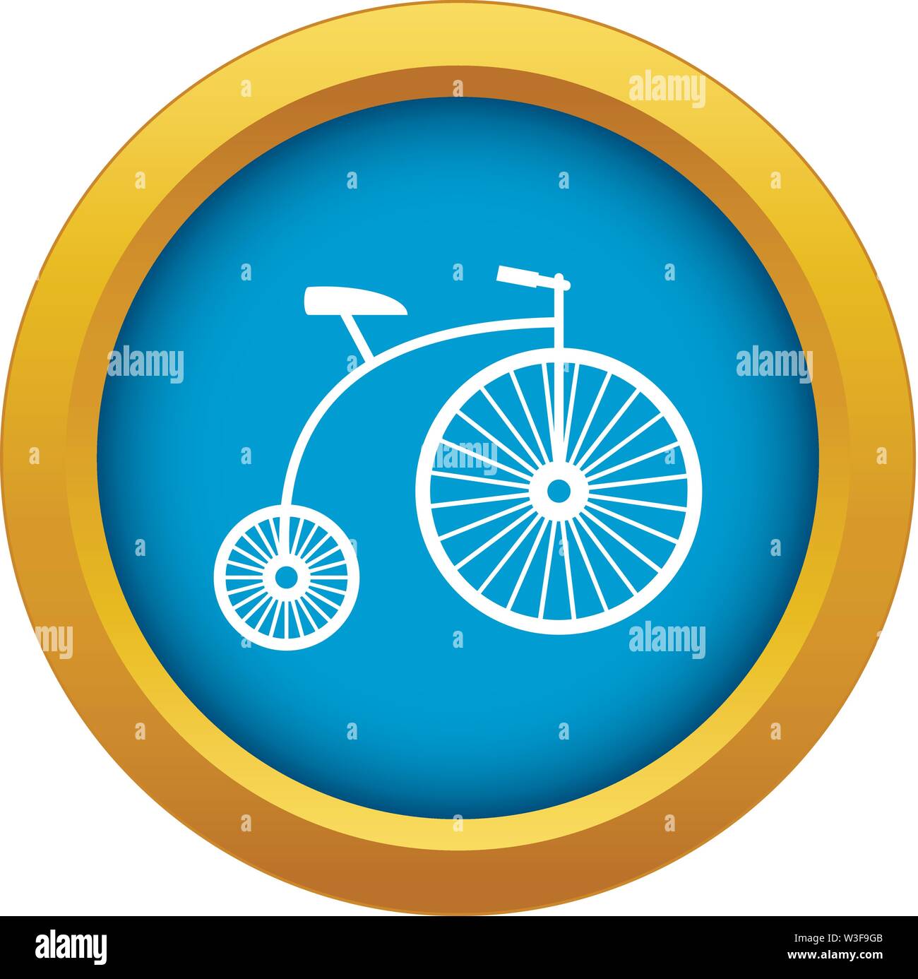 Penny-farthing Symbol blau Vector isoliert Stock Vektor