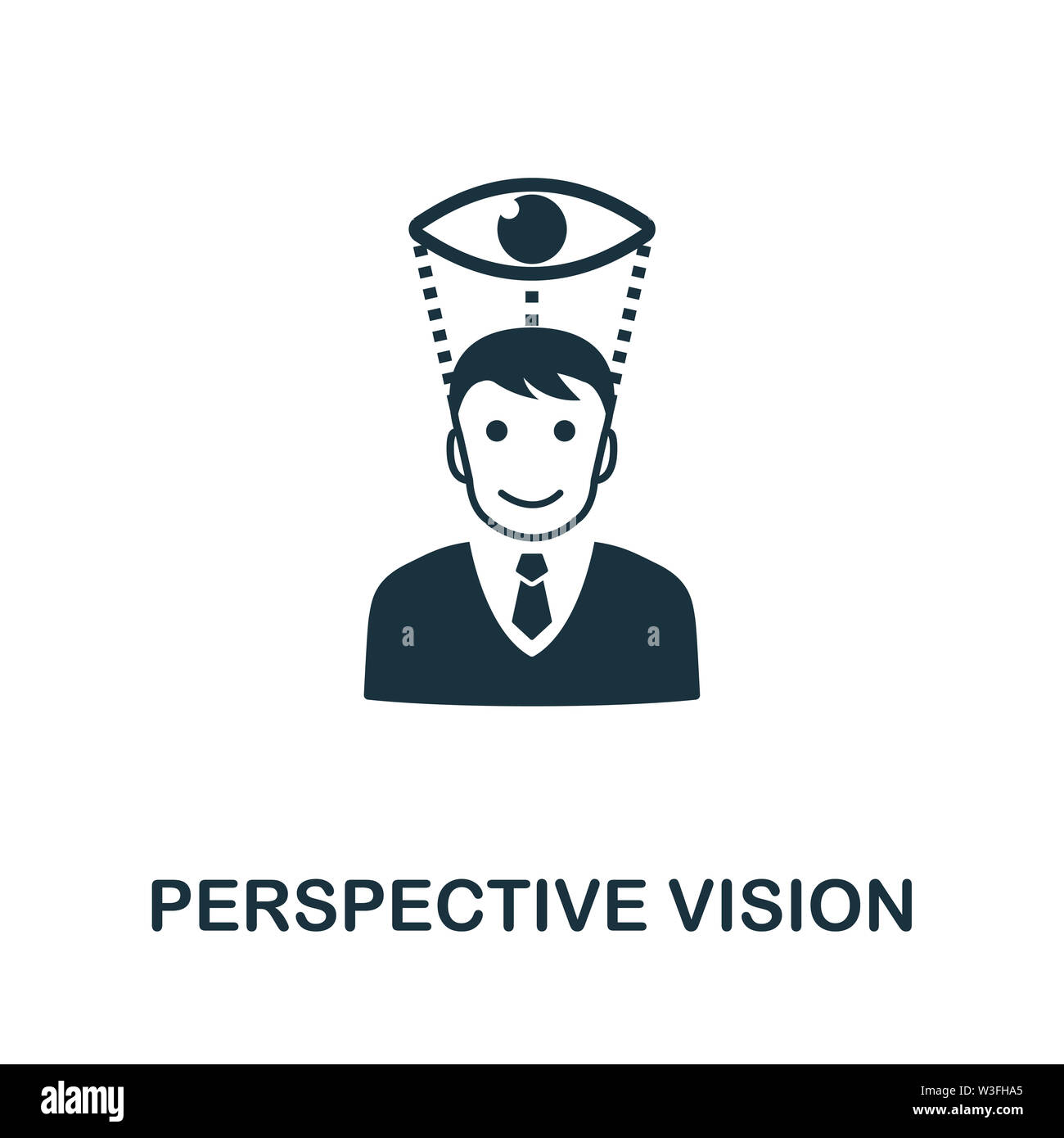 Symbol für perspektivische Vision. Kreative Zeichen aus Business-Management-Icons Sammlung. Gefülltes Flat Perspective Vision Symbol für Computer und mobile Geräte Stockfoto