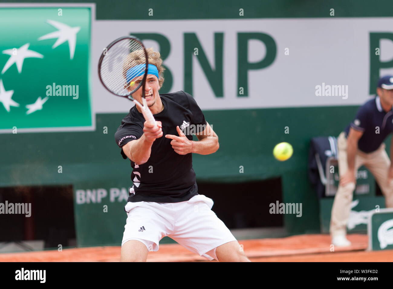 Alexander Zverev aus Deutschland bei Tag 14 der French Open am 3. Juni 2019 in Paris, Frankreich Stockfoto