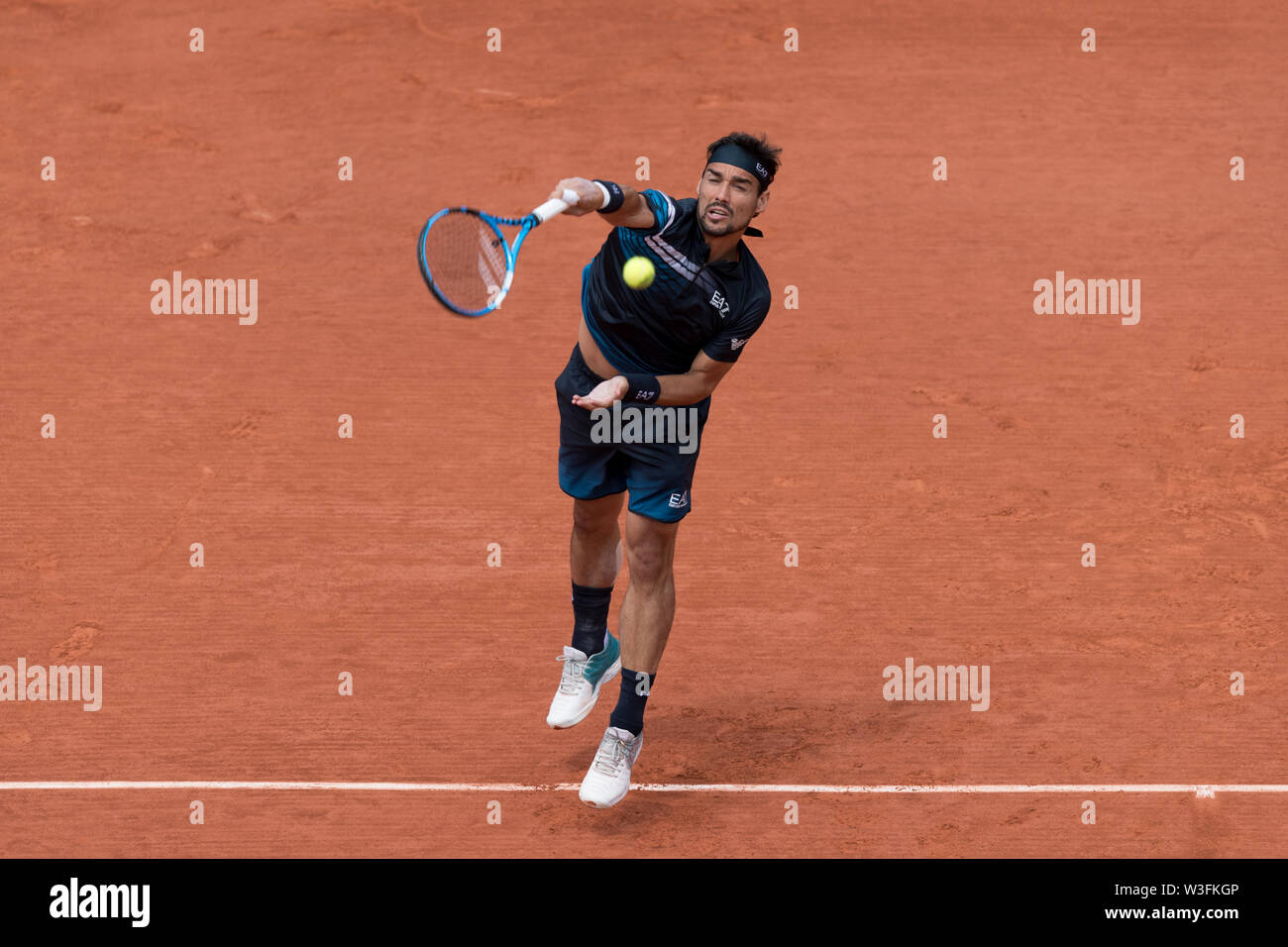 Fabio Fognini aus Italien während 14 Tag der French Open am 3. Juni 2019 in Paris, Frankreich Stockfoto