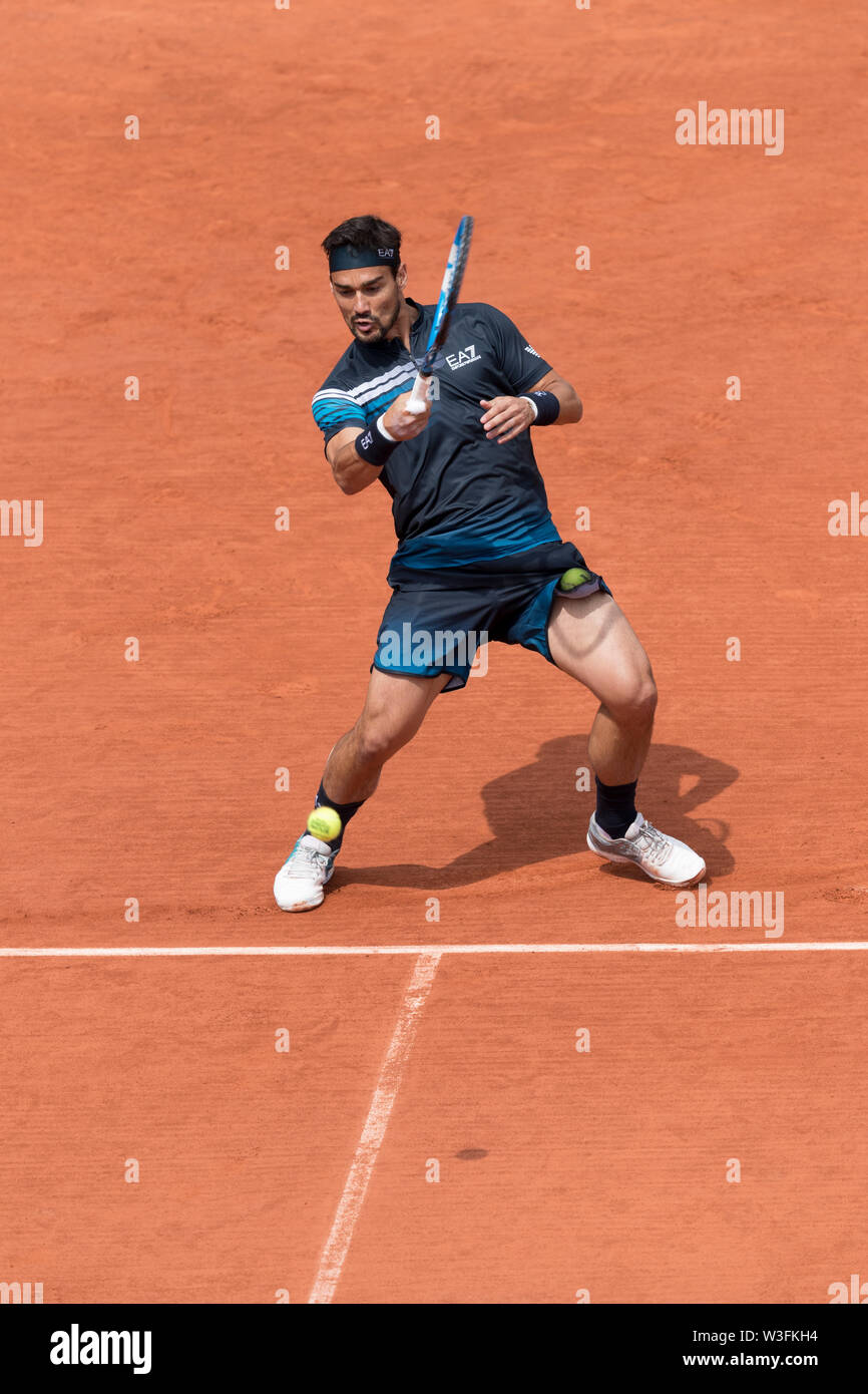 Fabio Fognini aus Italien während 14 Tag der French Open am 3. Juni 2019 in Paris, Frankreich Stockfoto