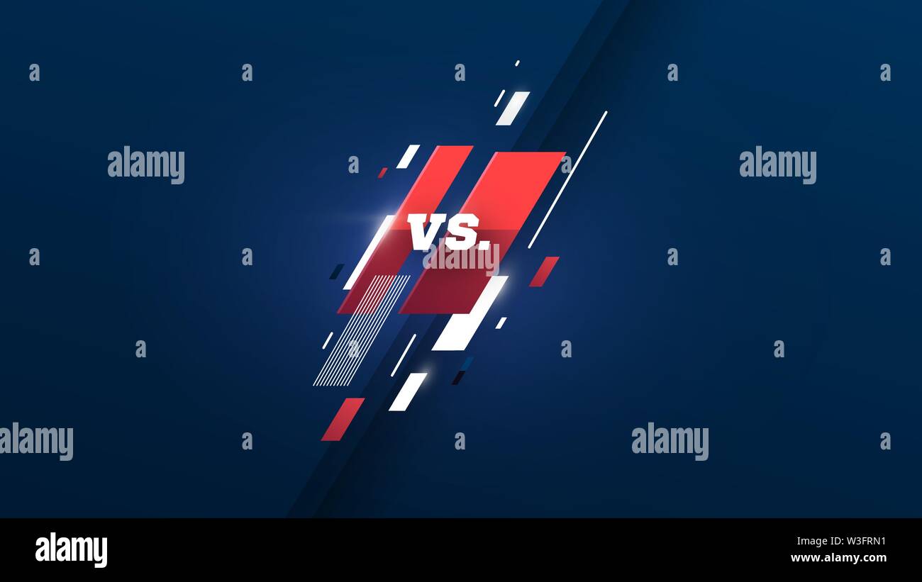 Versus logo vs Buchstaben für Sport und Kampf. MMA, UFS, Schlacht, vs übereinstimmen, spiel Konzept Vergleich mit einfachen grafischen Elementen. blau Stock Vektor