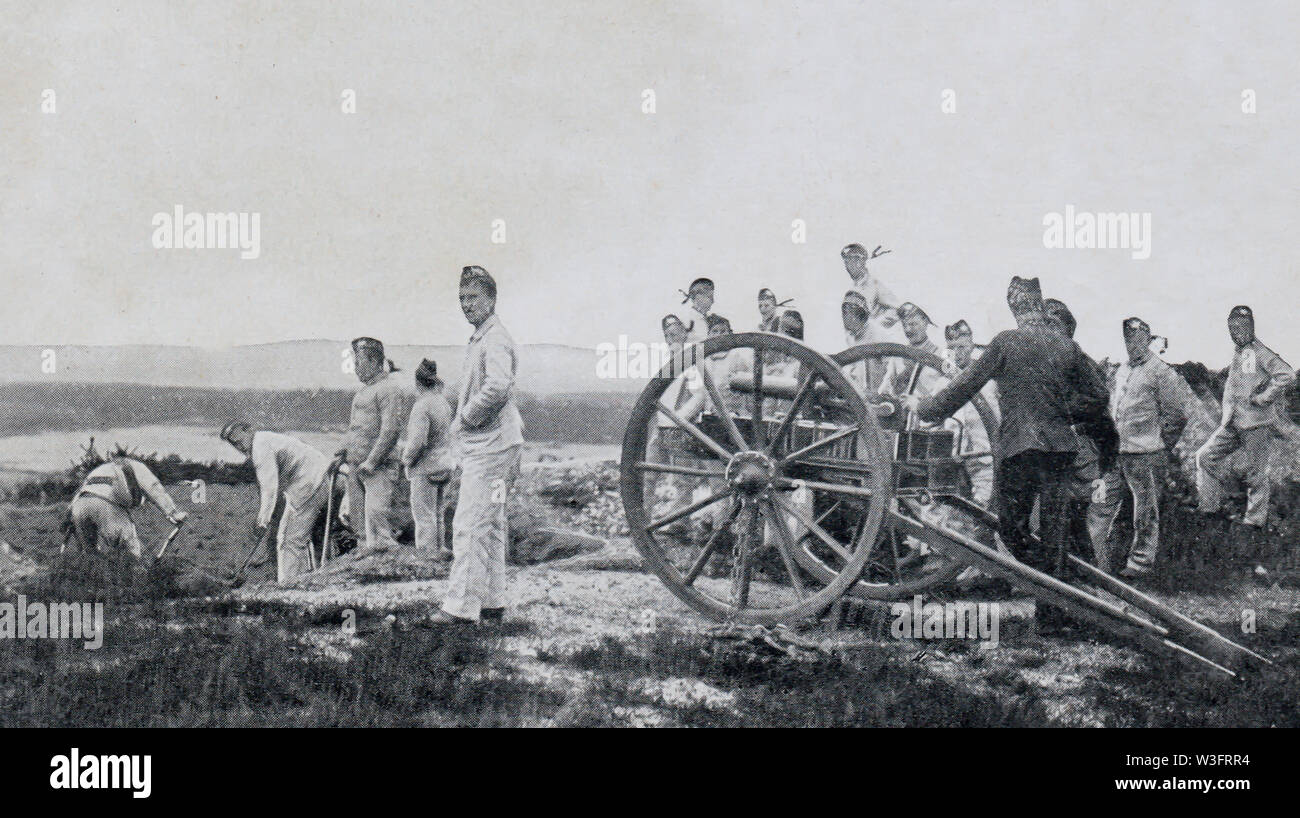 2 Seaforth Highlanders Grube bauen für Maschinengewehr Stockfoto