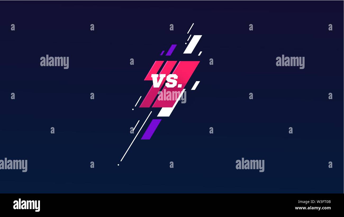 Versus logo vs Buchstaben für Sport und Kampf. MMA, UFS, Schlacht, vs übereinstimmen, spiel Konzept Vergleich mit einfachen grafischen Elementen. blau Stock Vektor