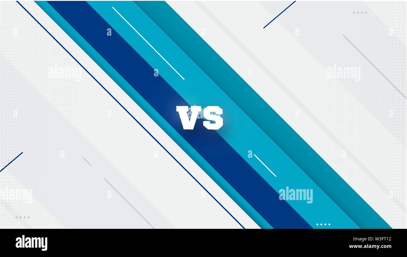 Versus logo vs Buchstaben für Sport und Kampf. MMA, UFS, Schlacht, vs übereinstimmen, spiel Konzept Vergleich mit einfachen grafischen Elementen. blau Stock Vektor
