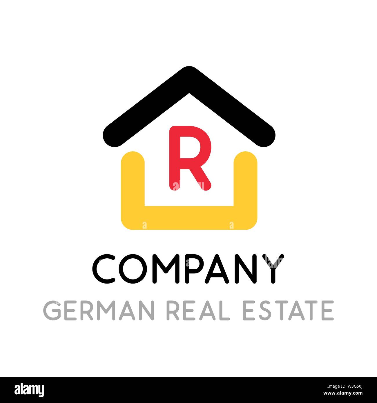 Logo für Immobilienunternehmen in Deutschland. Vektor Symbol sieht toll sowohl auf der Website und in der mobilen App. Stock Vektor